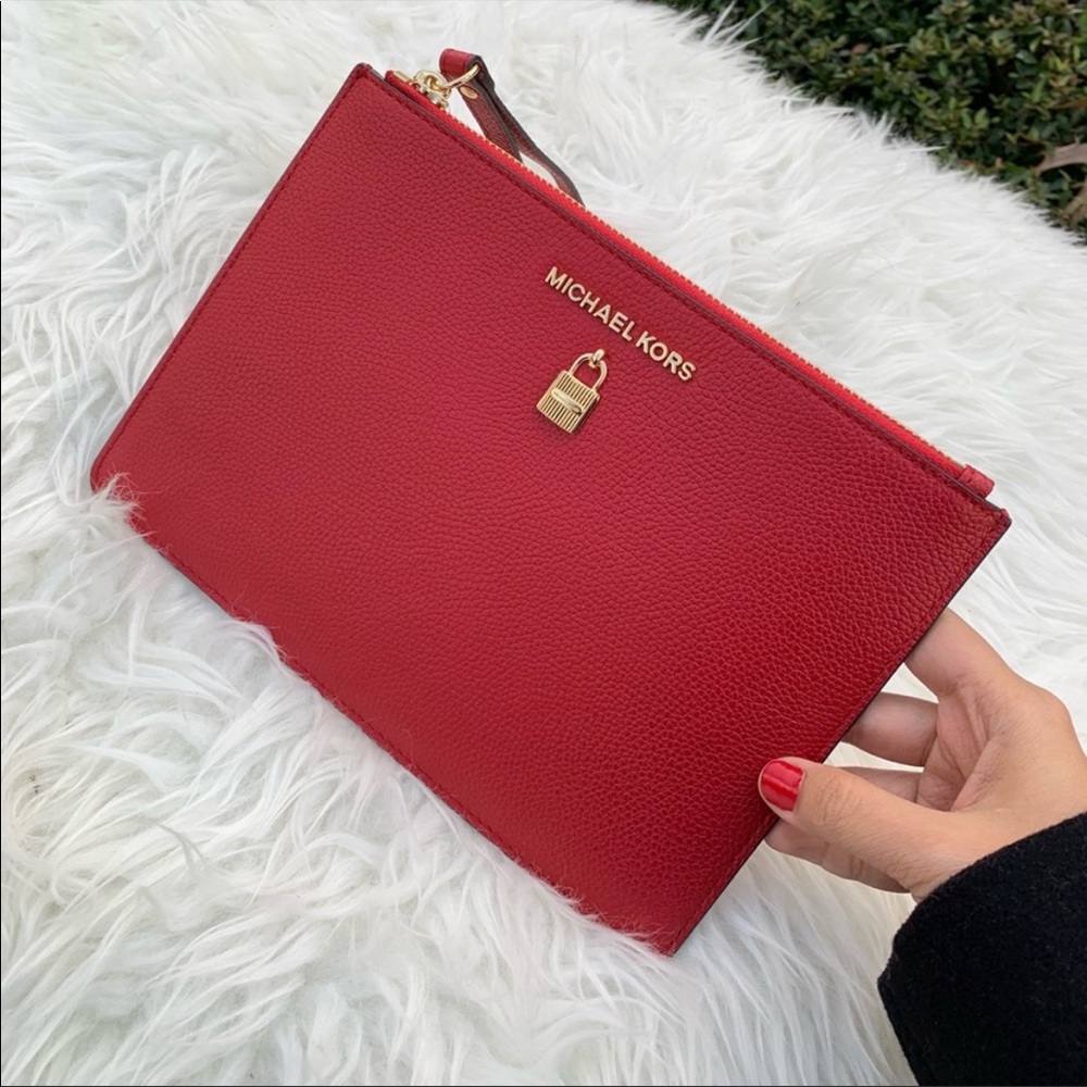 Michael Kors red clutch